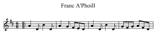 Franc A'Phoill - staff notation