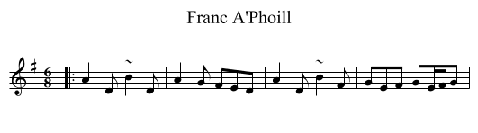 Franc A'Phoill - staff notation