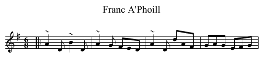 Franc A'Phoill - staff notation
