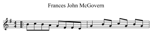 Frances John McGovern - staff notation