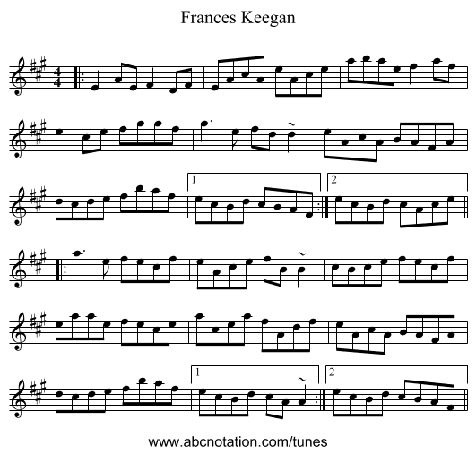 Frances Keegan - staff notation
