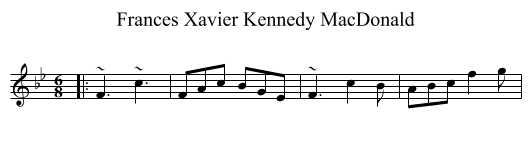 Frances Xavier Kennedy MacDonald - staff notation