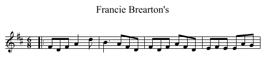 Francie Brearton's - staff notation