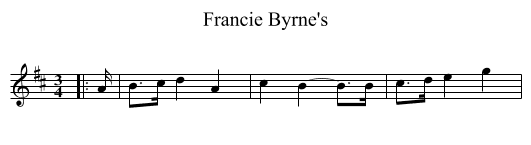 Francie Byrne's - staff notation