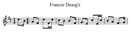Francie Dearg's - staff notation