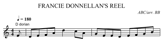 FRANCIE DONNELLAN'S REEL - staff notation