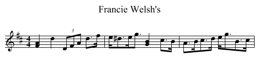 Francie Welsh's - staff notation