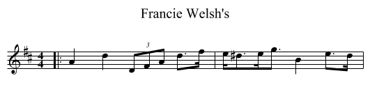 Francie Welsh's - staff notation