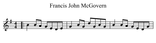 Francis John McGovern - staff notation