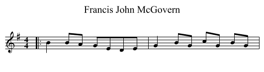 Francis John McGovern - staff notation