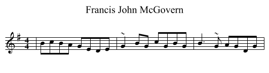 Francis John McGovern - staff notation