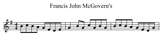 Francis John McGovern's - staff notation