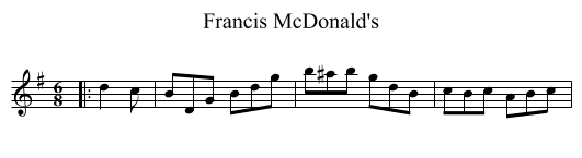 Francis McDonald's - staff notation
