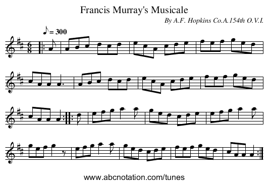 Francis Murray's Musicale - staff notation