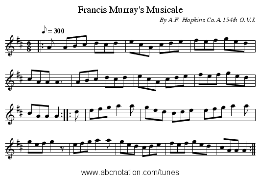 Francis Murray's Musicale - staff notation