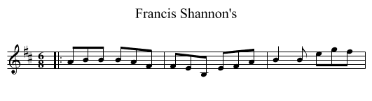 Francis Shannon's - staff notation