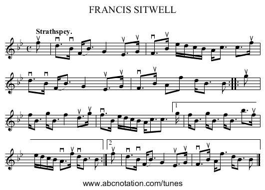 FRANCIS SITWELL - staff notation