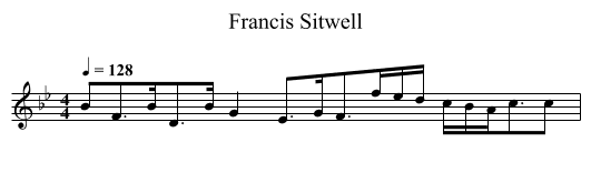 Francis Sitwell - staff notation