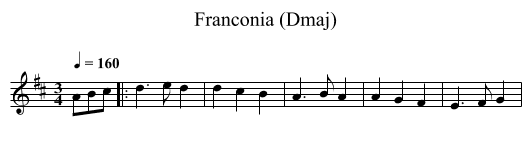 Franconia (Dmaj) - staff notation