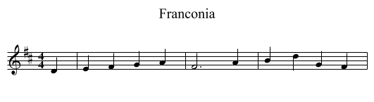 Franconia - staff notation