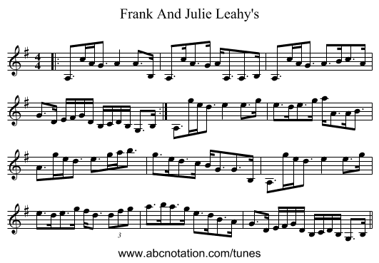 Frank And Julie Leahy's - staff notation