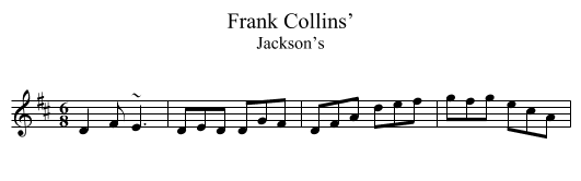 Frank Collins’ - staff notation