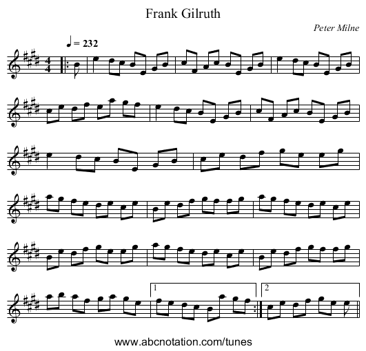 Frank Gilruth - staff notation