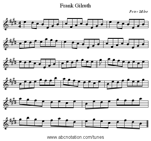 Frank Gilruth - staff notation