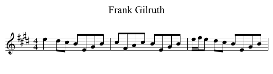 Frank Gilruth - staff notation