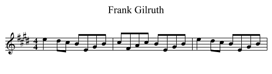 Frank Gilruth - staff notation