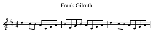 Frank Gilruth - staff notation