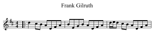 Frank Gilruth - staff notation