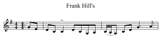 Frank Hill's - staff notation