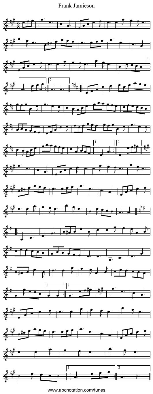 Frank Jamieson - staff notation