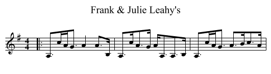 Frank & Julie Leahy's - staff notation