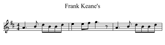 Frank Keane's - staff notation