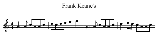 Frank Keane's - staff notation