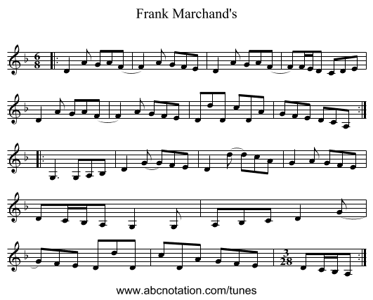 Frank Marchand's - staff notation