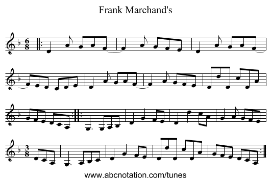 Frank Marchand's - staff notation