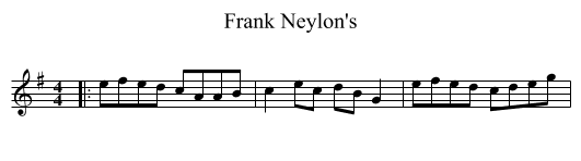 Frank Neylon's - staff notation