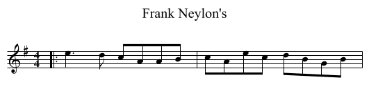 Frank Neylon's - staff notation