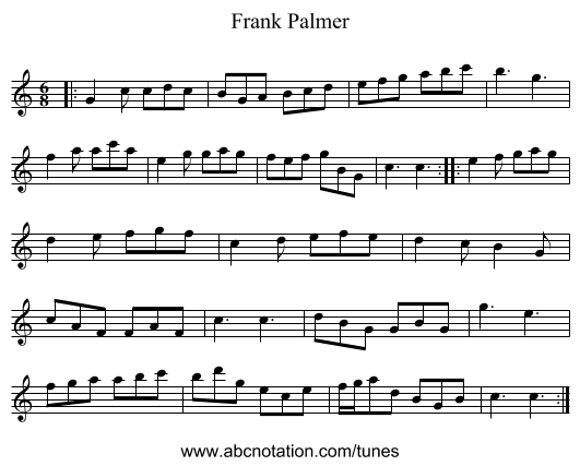 Frank Palmer - staff notation