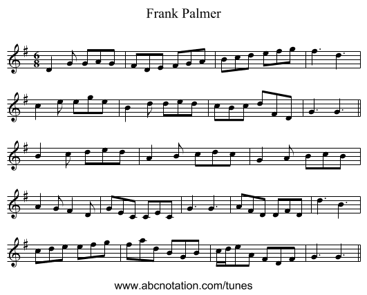 Frank Palmer - staff notation