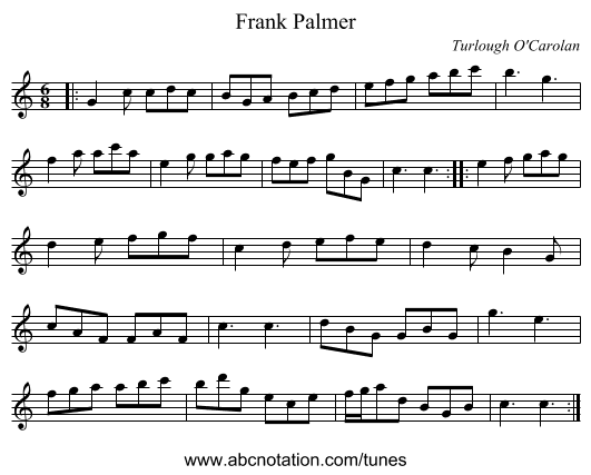 Frank Palmer - staff notation