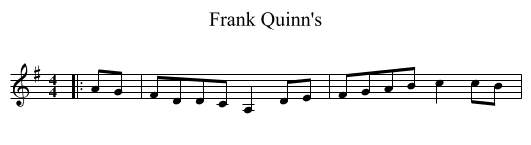 Frank Quinn's - staff notation