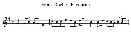 Frank Roche's Favourite - staff notation