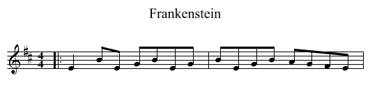 Frankenstein - staff notation