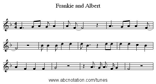 Frankie and Albert - staff notation