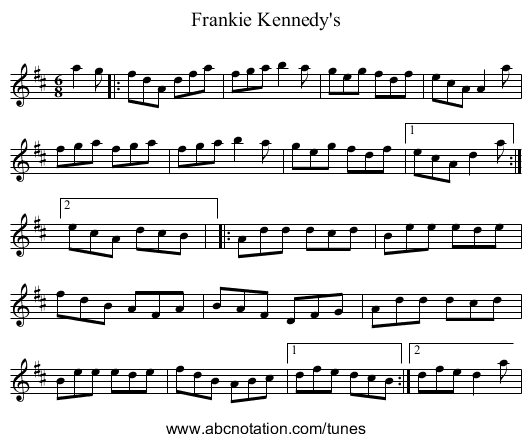Frankie Kennedy's - staff notation