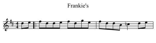 Frankie's - staff notation